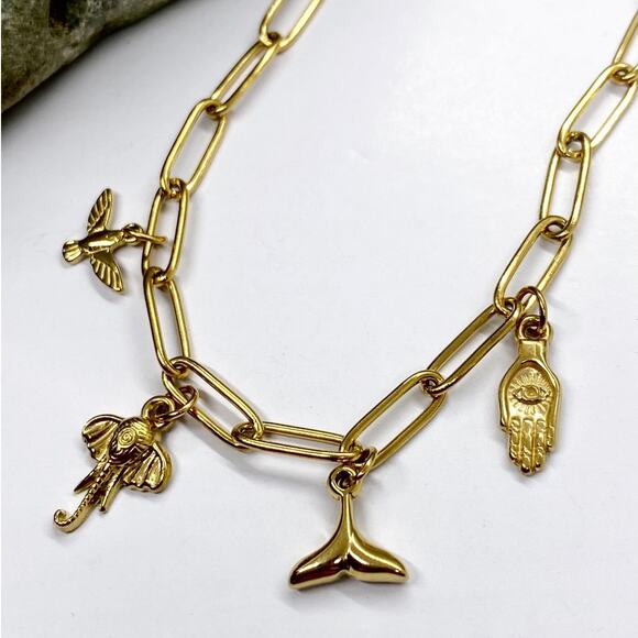 NEW Good Luck Gold Charm Layering Bracelet - Picture 5 of 13